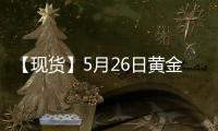 【現貨】5月26日黃金現貨價較上一日減少1.64元/克