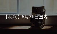 【利潤】6月21日國內大豆壓榨利潤較上一日減少23.50元/噸