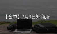 【倉單】7月3日鄭商所白糖期貨倉單較上一日減少190張