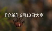 【倉單】6月13日大商所PP期貨倉單較上一日增加1156手