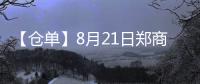 【倉單】8月21日鄭商所白糖期貨倉單較上一日減少1131張