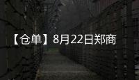 【倉單】8月22日鄭商所尿素期貨倉單較上一日持平