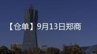 【倉單】9月13日鄭商所PTA期貨倉單較上一日減少1838張