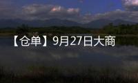 【倉單】9月27日大商所PVC期貨倉單較上一日減少519手