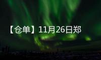 【倉單】11月26日鄭商所PTA期貨倉單較上一日增加450張