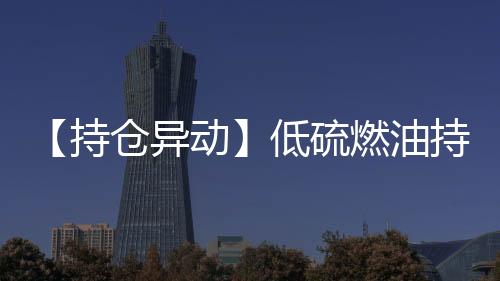 【持倉異動】低硫燃油持倉量較上一交易日減少19892手降幅10.21%