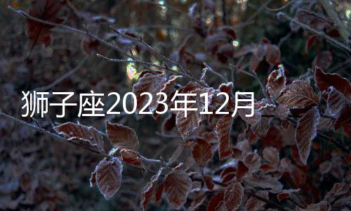 獅子座2023年12月事業運勢 2023年12月獅子座工作運程詳解