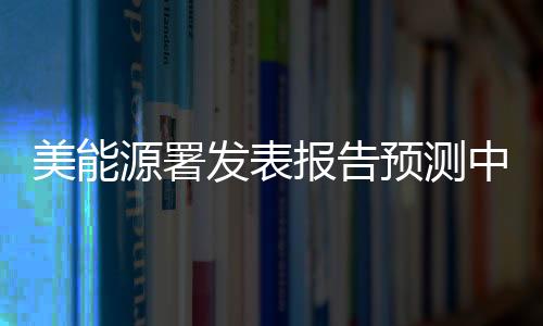 美能源署發表報告預測中國能源結構