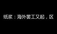 紙漿：海外罷工又起，區(qū)間震蕩整理