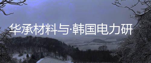 華承材料與·韓國電力研究院推攜手推進海上風電電氣零部件的國產化工作