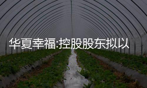 華夏幸福:控股股東擬以約2.88億元債權參與公司股權抵償債務重組