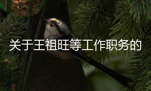 關(guān)于王祖旺等工作職務(wù)的通知_