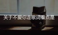 關于不愛你走歌詞看點是什么?