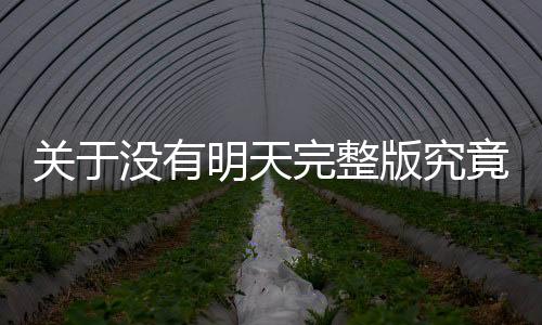 關于沒有明天完整版究竟什么情況?