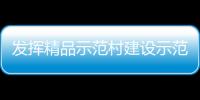 發(fā)揮精品示范村建設(shè)示范先行作用 加快建設(shè)宜居宜業(yè)和美鄉(xiāng)村