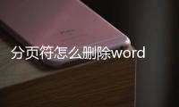 分頁符怎么刪除word空白頁wps（分頁符怎么刪除）