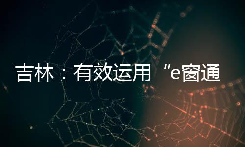 吉林：有效運用“e窗通”實現(xiàn)登記注冊