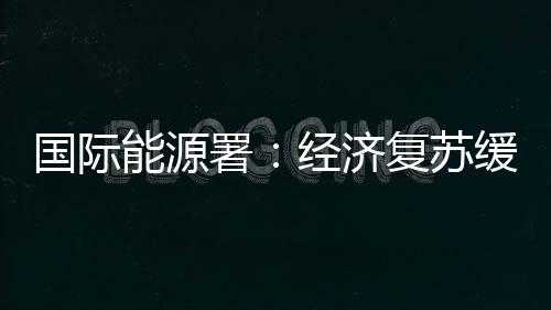 國際能源署：經濟復蘇緩慢削弱原油需求增長