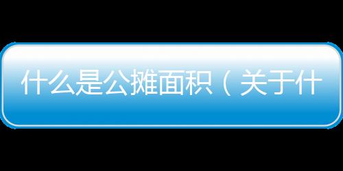 什么是公攤面積（關于什么是公攤面積的基本情況說明介紹）