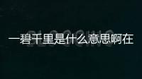 一碧千里是什么意思啊在草原一課當(dāng)中又是什么意思