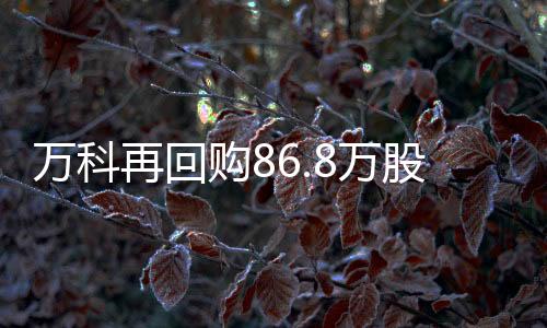 萬科再回購86.8萬股,耗資1545.8萬元