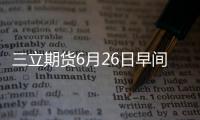 三立期貨6月26日早間內參——宏觀