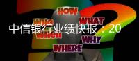 中信銀行業(yè)績快報：2019年凈利同比增7.87%