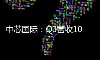 中芯國際：Q3營收10.8億美元，凈利創(chuàng)歷史新高