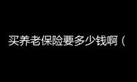 買養(yǎng)老保險(xiǎn)要多少錢啊（買養(yǎng)老保險(xiǎn)要多少錢）