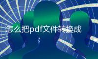 怎么把pdf文件轉(zhuǎn)換成word，怎樣將PDF轉(zhuǎn)換成word