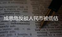 成思危反駁人民幣被低估論 稱施壓是不公平的