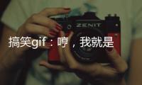 搞笑gif：哼，我就是不走，推我也沒有用