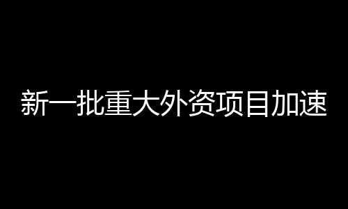 新一批重大外資項目加速落地