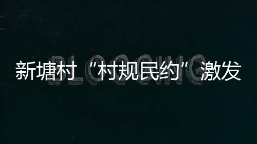 新塘村“村規民約”激發鄉村治理效能_