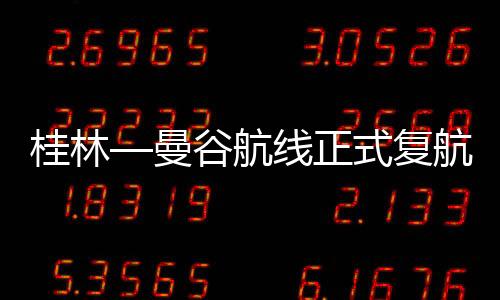 桂林—曼谷航線正式復航 桂林九月起新增三條境外直飛航線