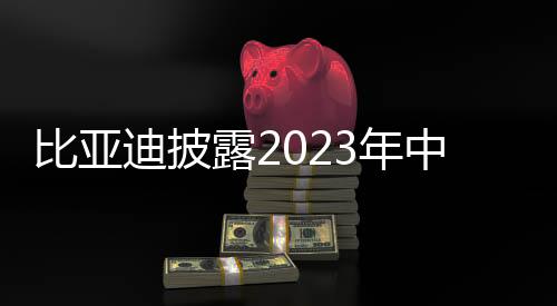 比亞迪披露2023年中期業績報告