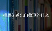 橫眉俯首出自魯迅的什么 橫眉俯首出自魯迅的什么文章