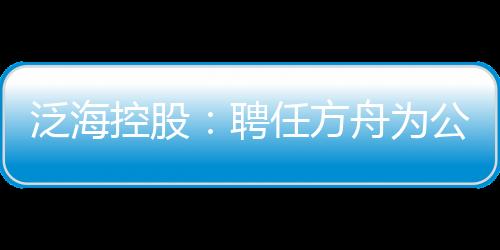 泛海控股：聘任方舟為公司副總裁