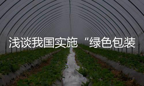 淺談我國實施“綠色包裝工程”的系統研究