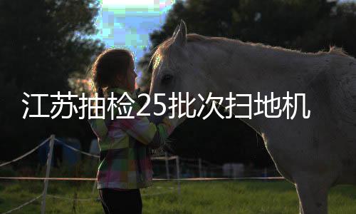 江蘇抽檢25批次掃地機器人 11批次存在安全風險