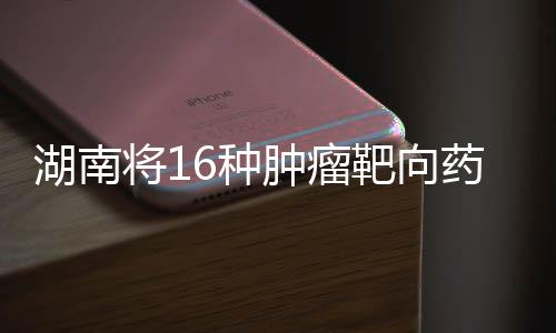 湖南將16種腫瘤靶向藥物納入大病保險(xiǎn)支付范圍