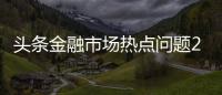 頭條金融市場熱點問題2021，有關金融市場熱點事件有哪些的詳情