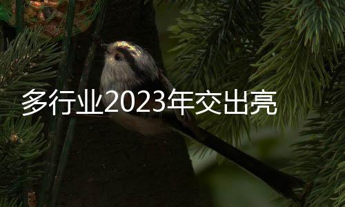 多行業2023年交出亮眼“成績單”