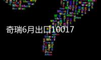 奇瑞6月出口10017輛 同比增長(zhǎng)56.5%