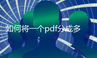 如何將一個(gè)pdf分成多個(gè)（一個(gè)pdf分成多個(gè)pdf）