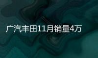 廣汽豐田11月銷量4萬輛 同比增長16.1%