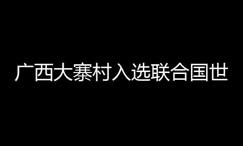 廣西大寨村入選聯合國世界旅游組織“最佳旅游鄉村”