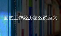 面試工作經(jīng)歷怎么說范文 面試工作經(jīng)歷怎么說