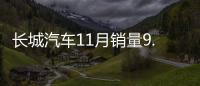 長城汽車11月銷量9.6萬輛 同比下降19.1%