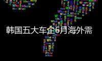 韓國五大車企6月海外需求漲33% 銷量上漲